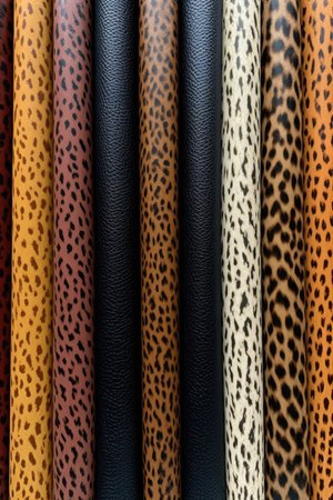 Artificial colorful leather texture with waves and bends, AI Generatedの素材