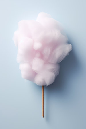 Tasty pastel colored cotton candy on white background, AI Generatedの素材