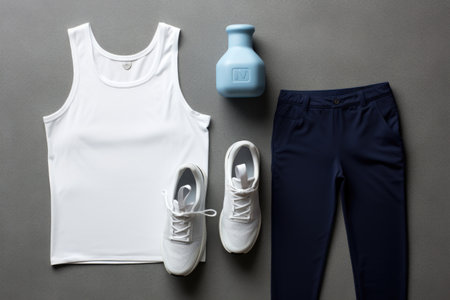 Sport clothes flat lay. AI Generated. High quality illustrationの素材