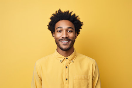 Black history month. Portrait of black confident man with copy space. AI Generatedの素材