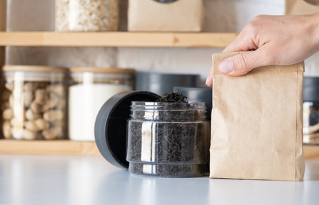 Reusing Glass Jars To Store Dried Food Living Sustainable Lifestyle At Home, copy space