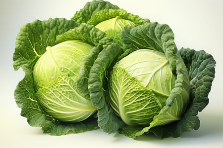 watercolor cabbage isolated on white background, AI Generatedの素材