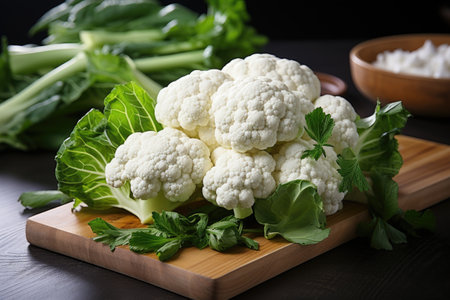 watercolor cauliflower isolated on white background, AI Generatedの素材