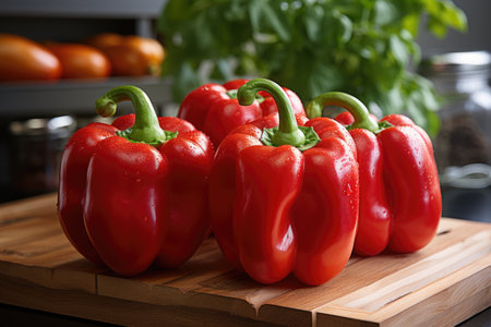 watercolor red bell peppers isolated on white background, AI Generatedの素材