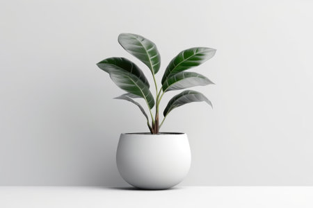 Potted plant with isolated white background. AI Generatedの素材
