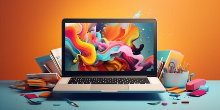 professional creative graphic designer desk. ai generatedの素材