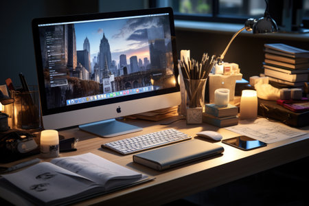 professional creative graphic designer desk. ai generatedの素材