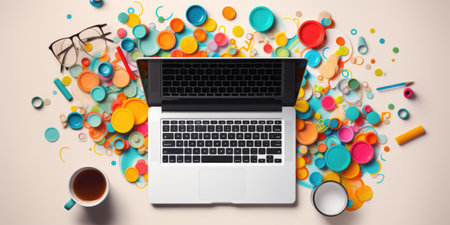 professional creative graphic designer desk. ai generatedの素材