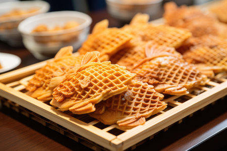 Taiyaki with traditional Japanese red bean paste. ai generatedの素材