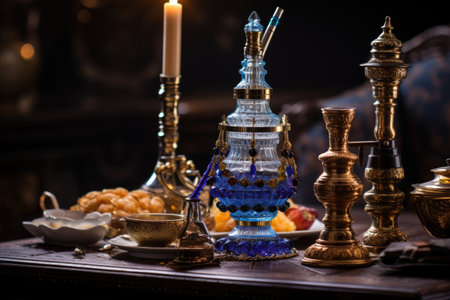 shisha water pipes or hookah in Egypt. ai generatedの素材