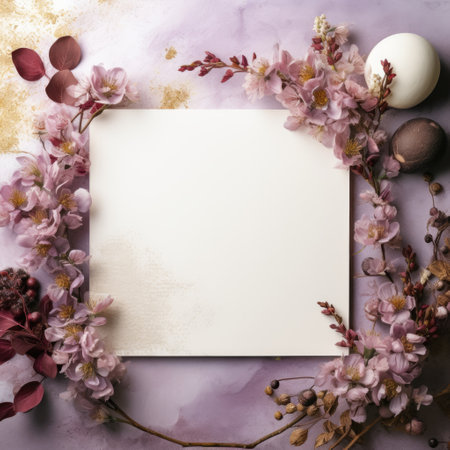 background surrounded by wedding decorations, copy space, watercolor. ai generatedの素材
