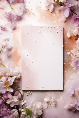 background surrounded by wedding decorations, copy space, watercolor. ai generatedの素材