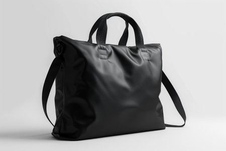 black leather bag isolated, mockup design. ai generatedの素材