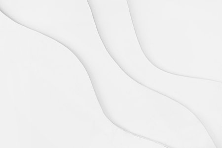 Wavy lines form white three dimensional gypsum ceiling, interior design elementの写真素材