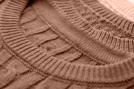 Mocha Mousse - color of the year 2025. texture of autumn warm sweater