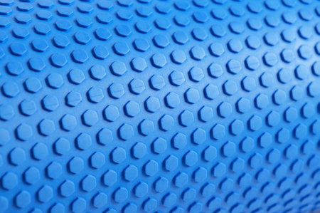 blue massage foam roller or MFR roll for myofascial releasetexture closeupの写真素材