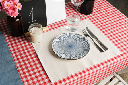beautifully set table in a fine dining restaurant, ready for a special event or elegant dinner