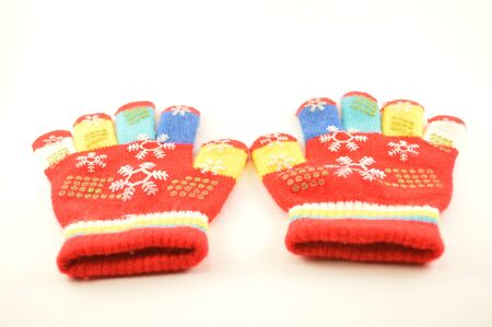 Colorful children s glovesの写真素材