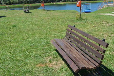 Bench in the parkの写真素材
