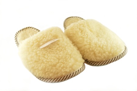 Slippers isolated on the white backgroundの写真素材