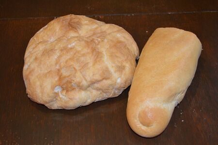 Homemade bread on white backgroundの写真素材
