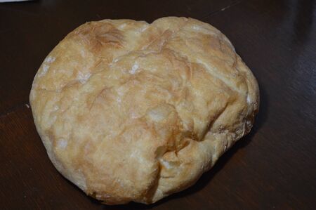 Homemade bread on white backgroundの写真素材