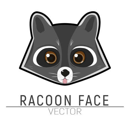 Cute raccoon detailed vector faceのイラスト素材