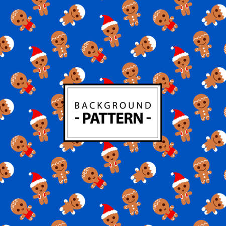 Vector pattern Christmas gingerbread drawingのイラスト素材