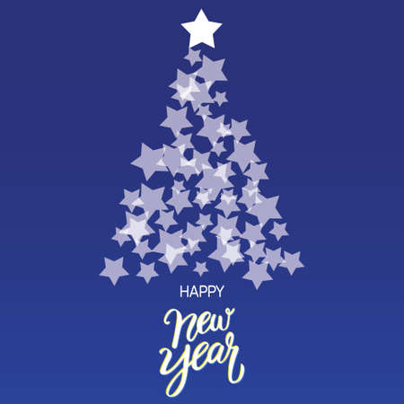 Christmas tree vector greeting cardのイラスト素材