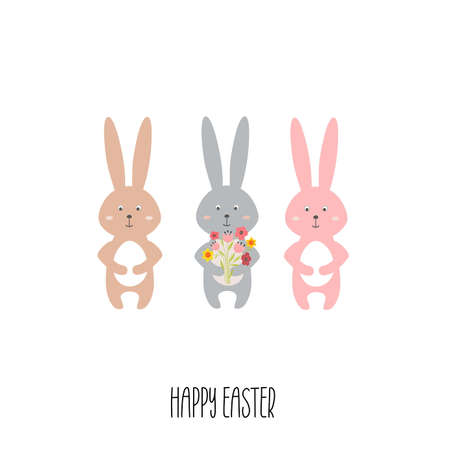 Easter holiday greeting card vector, illustration, drawing, print.のイラスト素材