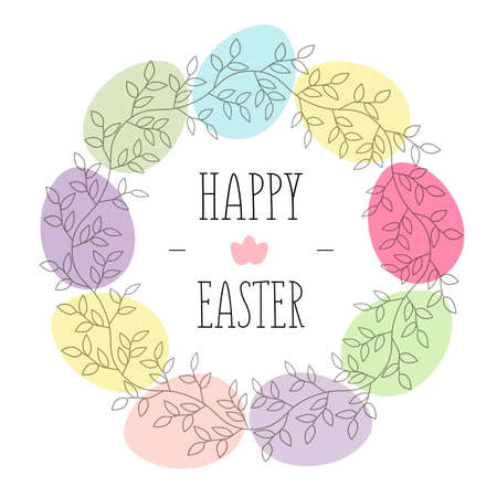 Easter holiday greeting card vector, illustration, drawing, print.のイラスト素材