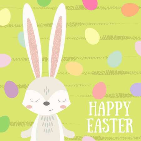 Easter holiday greeting card vector, illustration, drawing, print.のイラスト素材