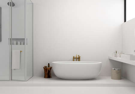 3D bathroom interior where you can display your products in the background