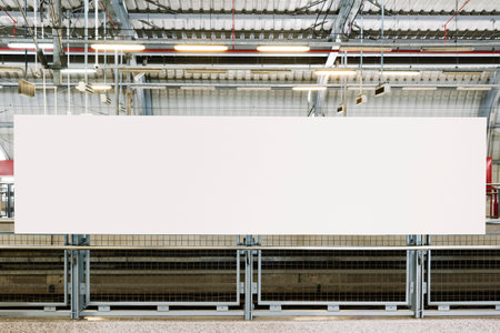 Blank billboard in a train station. 3d rendering mock upの写真素材
