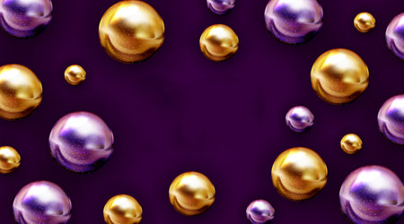 happy new 2021 year holiday llustration silver paper numbers 2021 with purpple golden balls...