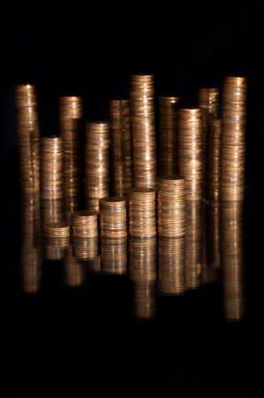 Stacks of coinsの写真素材