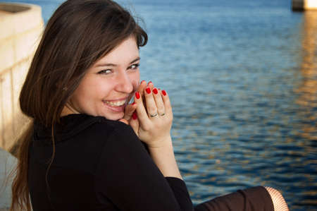 Photo of beautiful happy smiling womanの写真素材