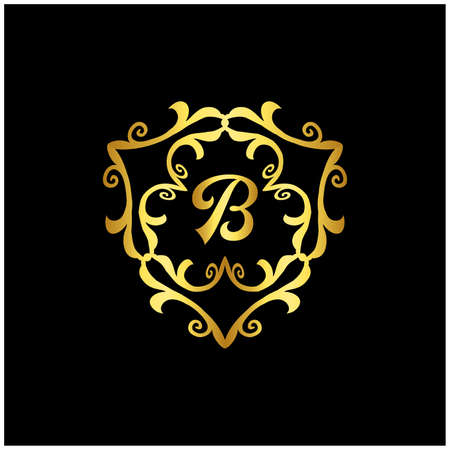 elegant and luxury vintage gold logo ready to useのイラスト素材