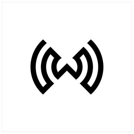 combination of letter w and wifi logo designのイラスト素材