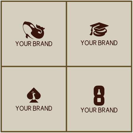 set bundle unique combination logo designのイラスト素材
