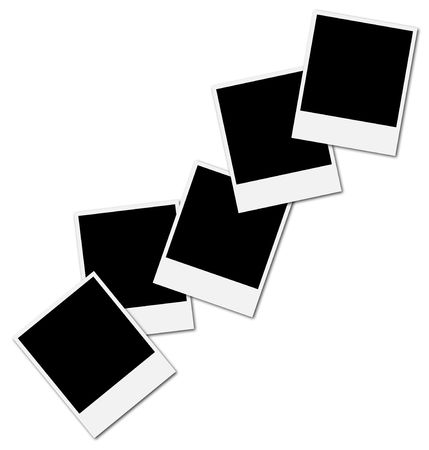 Five blank frames ready to insert photos and create a photo collageの写真素材