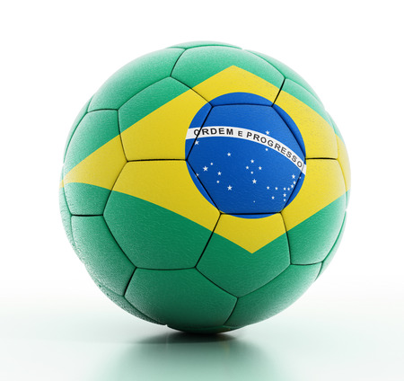 Brazil flag on footballの写真素材