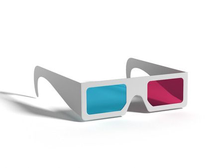 3-D Glasses isolated on white backgroundの写真素材