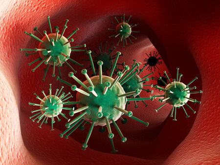 Viruses insiden human veinの写真素材