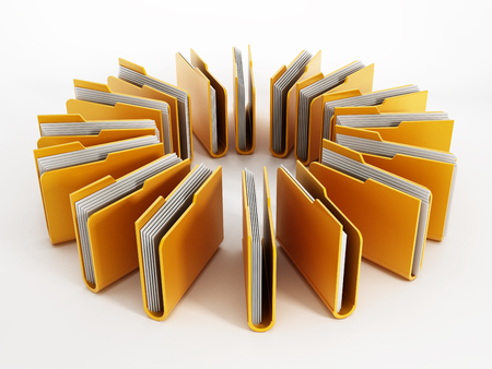 Folders and files in circle arrangement.
