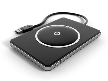 External hard drive isolated on white.