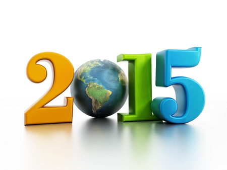 New year 2015 concept isolated on white.の写真素材