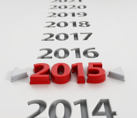 New year 2015 concept with red 2015 text.