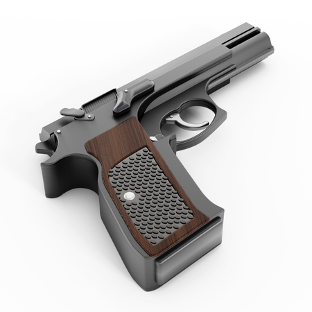 Gun isolated on white surface.