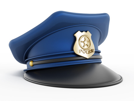 Police hat isolated on white background.の写真素材
